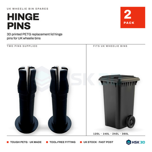 Wheelie bin lid - wheelie, pins